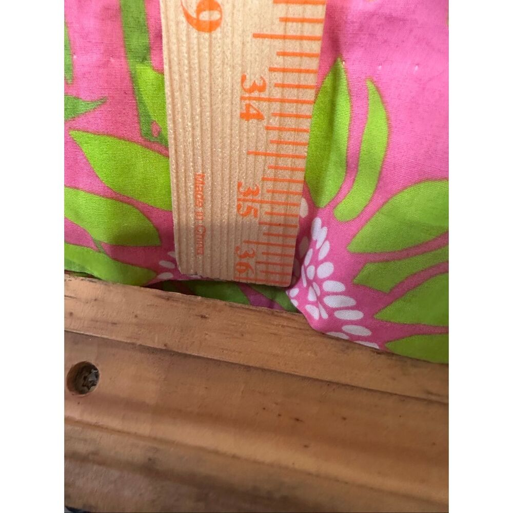 Lilly Pulitzer Strapless Pink Green Floral Cotton Midi Dress Women’s Size 6 - Picture 4 of 6
